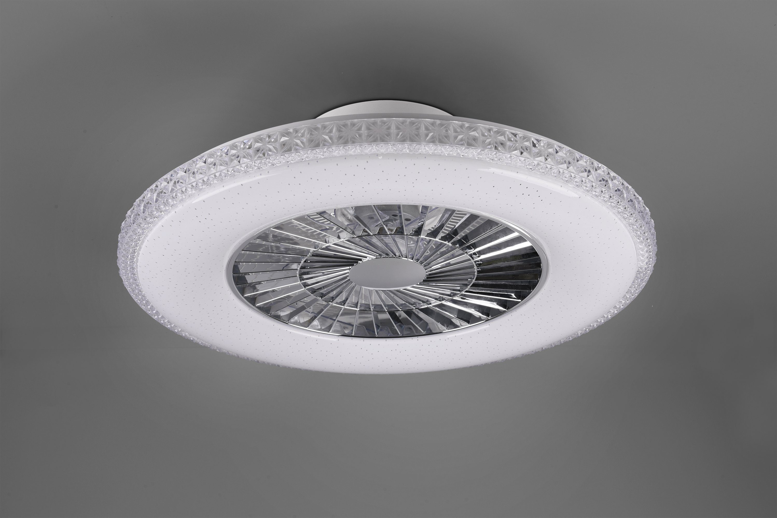 TRIO Leuchten LED Deckenleuchte Harstad, Timerfunktion, Ventilatorfunktion, LED fest integriert, Neutralweiß, mit Ventilator, Fernbedienung., Leuchte/ Ventilator getrennt schaltbar