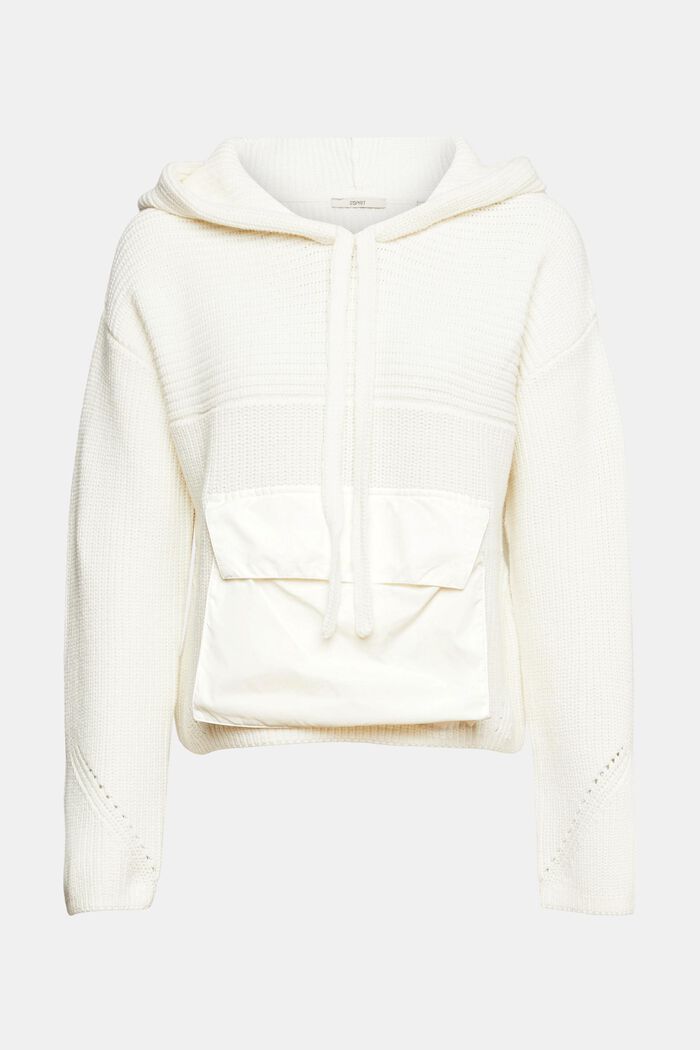Rippstrick-Hoodie mit Tasche