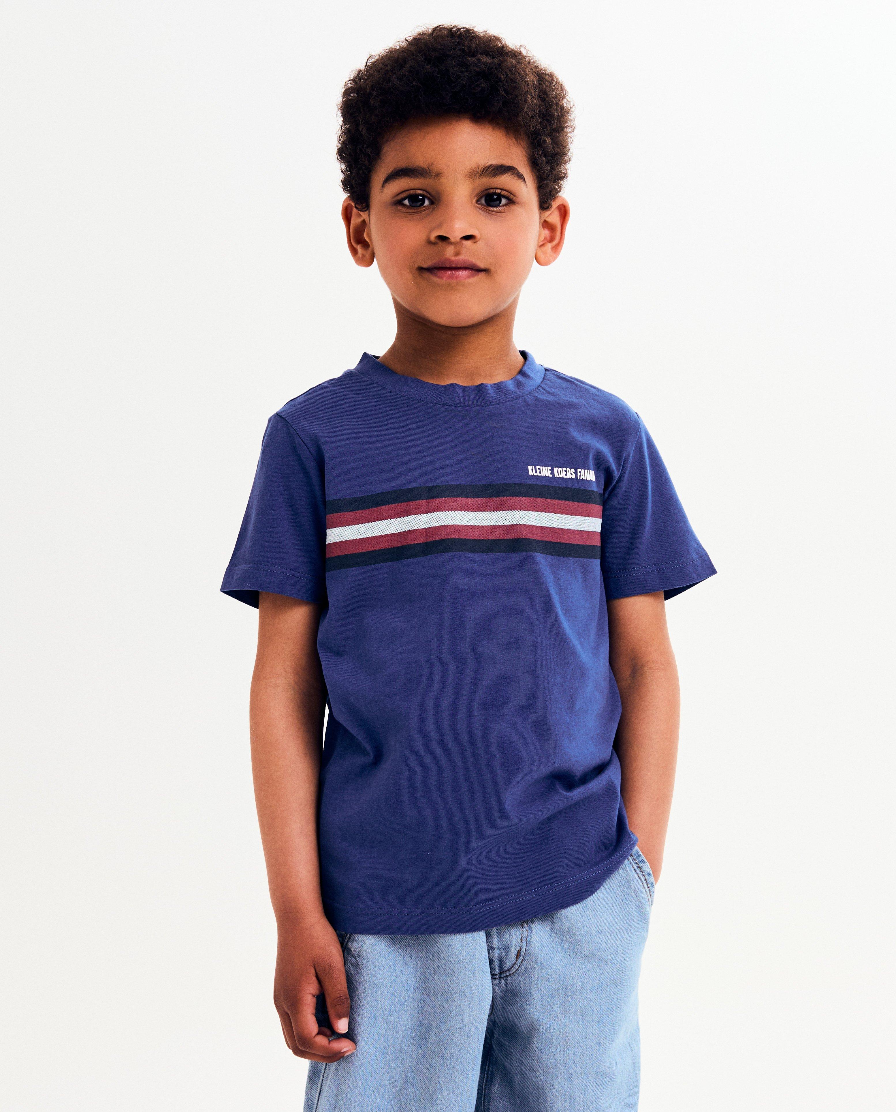 Tricou Baptiste cu dungi din bumbac organic, unisex, 98-128 albastru