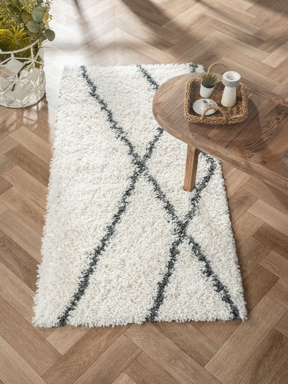 MyFlair Teppich Laure , 70cm x 140cm, Farbe Weiß, rechteckig, Florhöhe 37mm