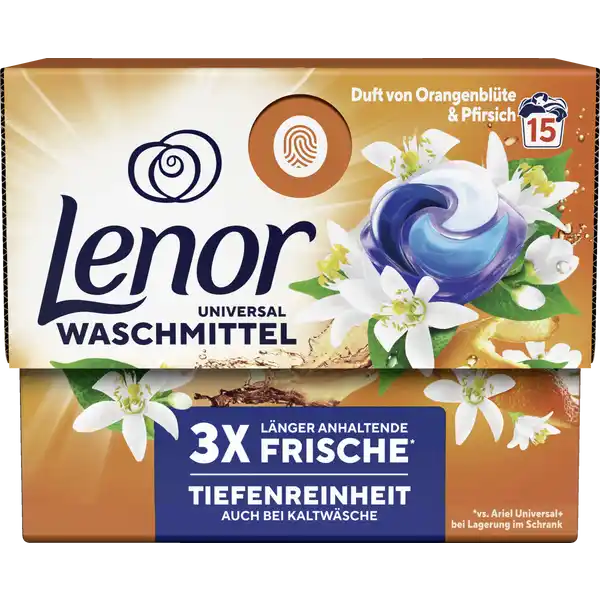Vollwaschmittel Flüssig All-in-1 Pods Orangenblüte & Pfirsich 15WL