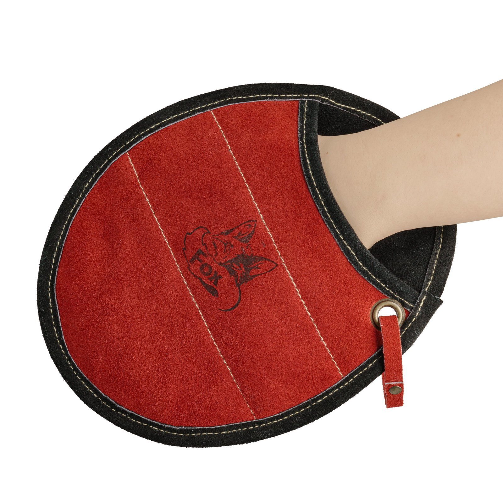 BLACK FOREST FOX Topfhandschuhe Black Forest Fox Pro 300 Topflappen Leder 2 Stück, (Set, 2-tlg), Rot Schwarz