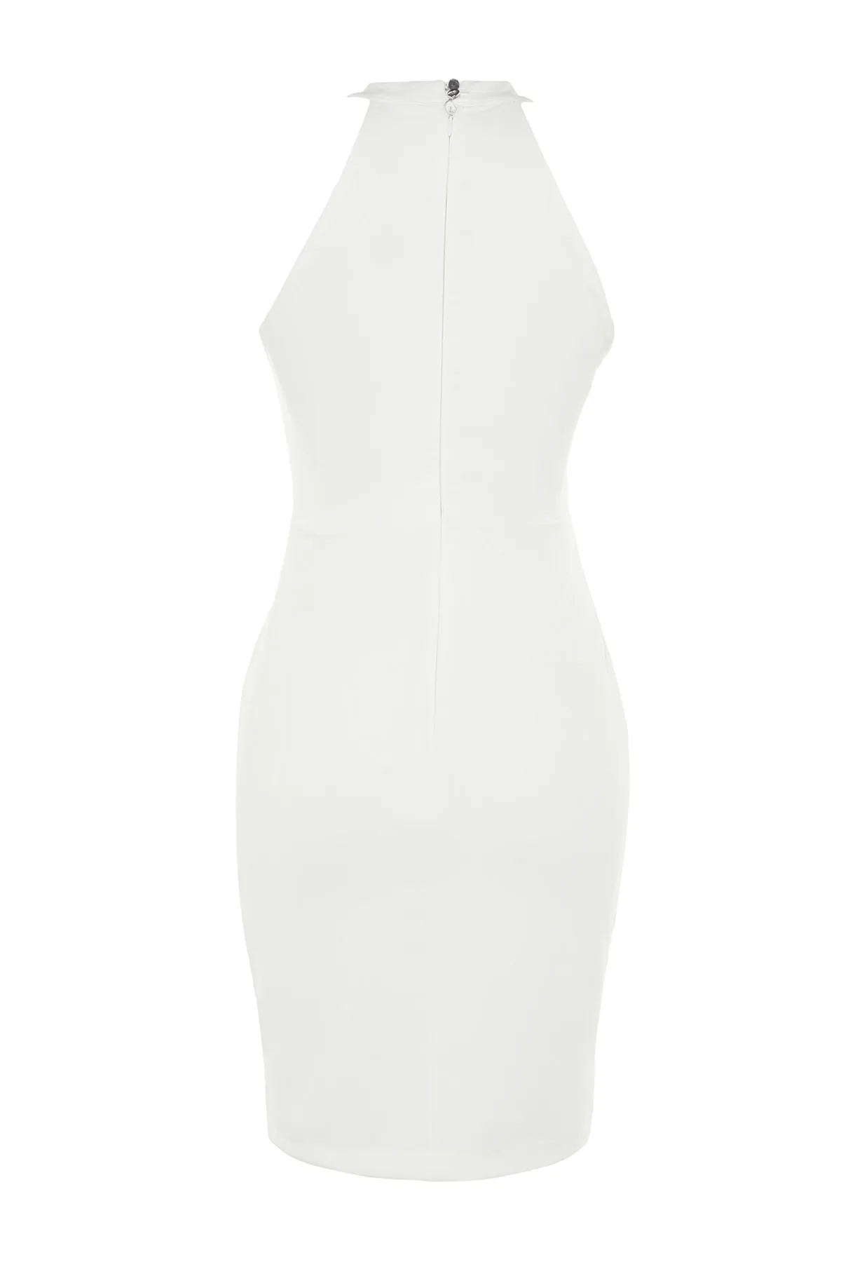 Trendyol Collection  Ecru, figurbetontes, gefüttertes, gewebtes Brautabendkleid TPRAW19BB0007
