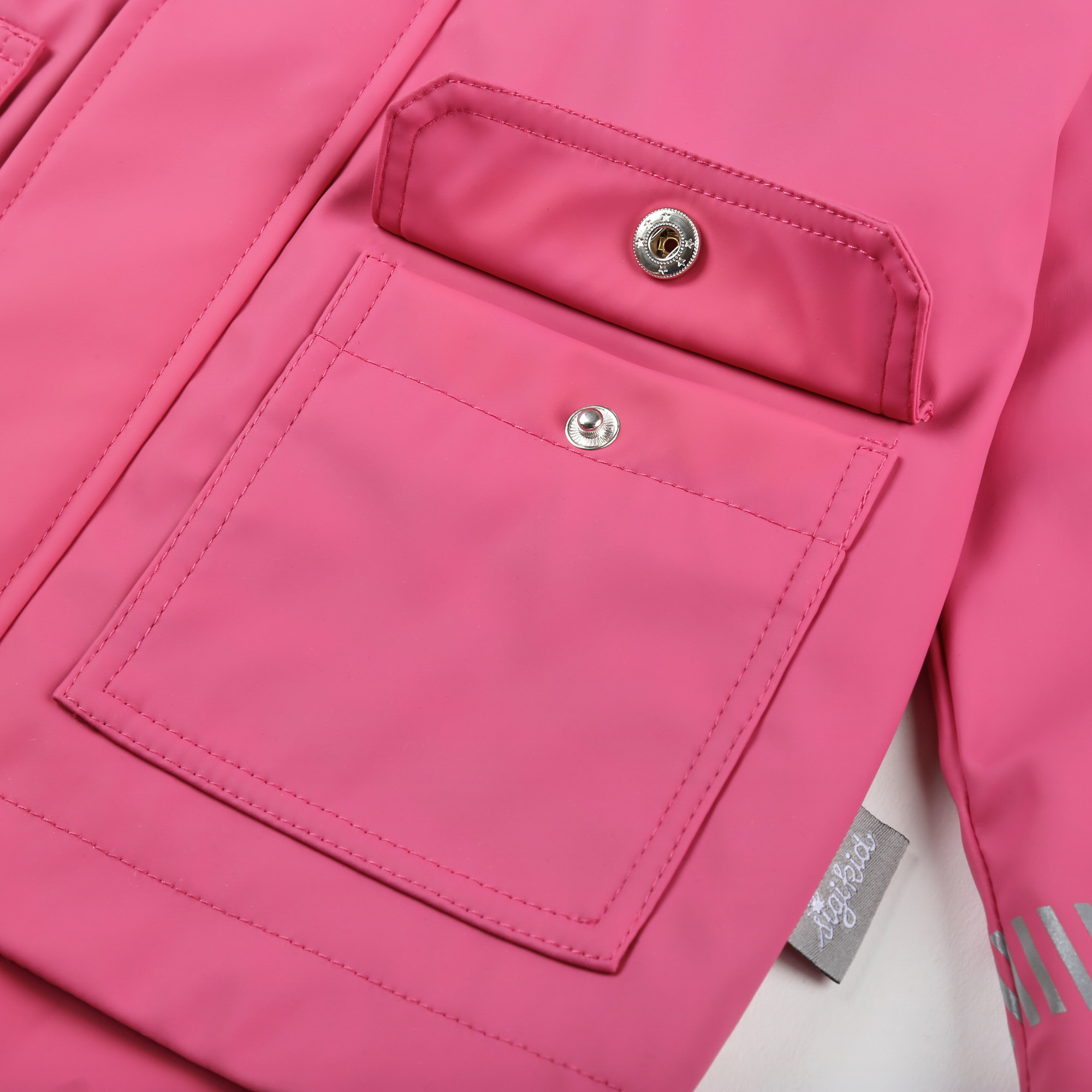 Pinkfarbene Regenjacke, mit Baumwolle gefüttert