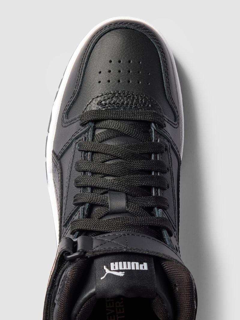 High Top Sneaker aus Leder-Mix Modell 'GAME' in schwarz