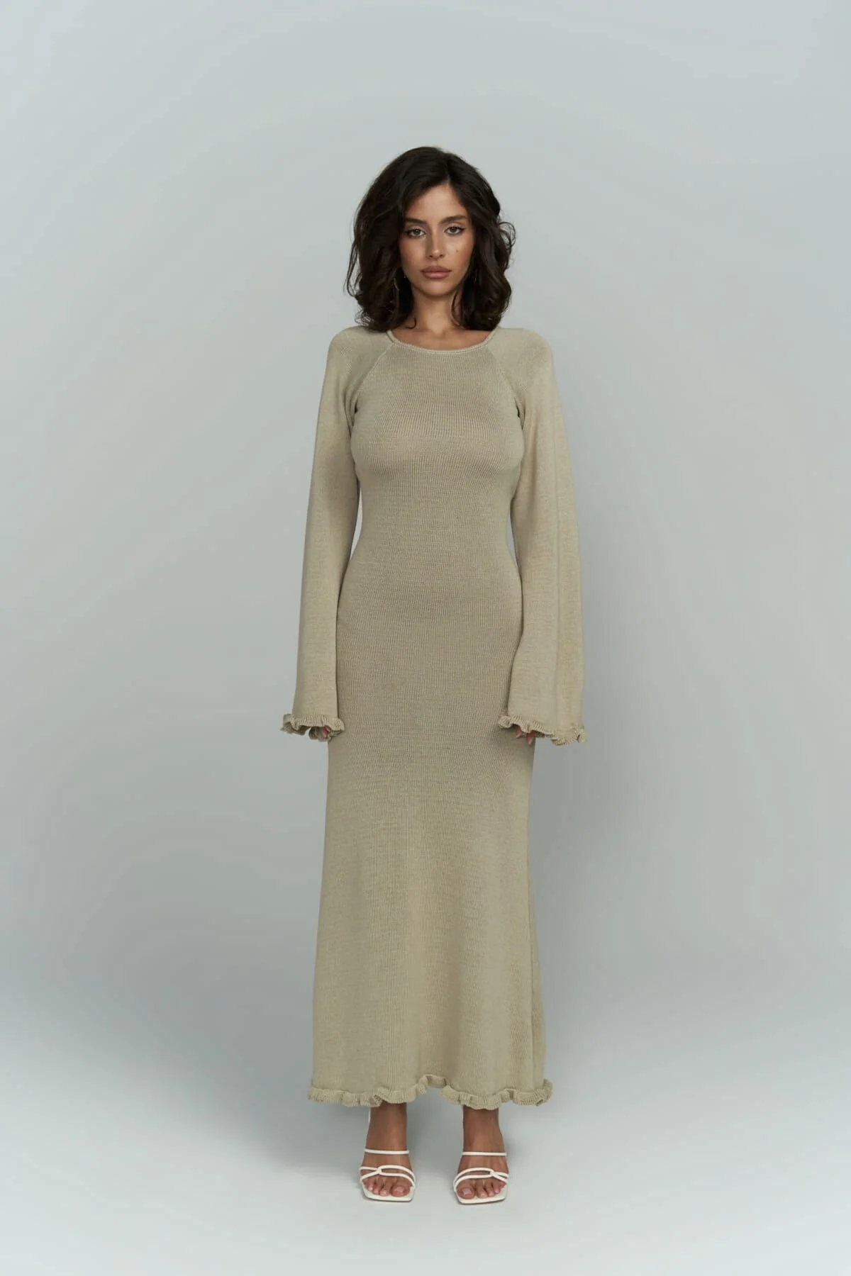 BOHEMAİ  Angela Rückenfreies Stone-Strickkleid