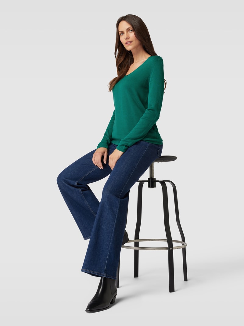 trickpullover mit Strukturmuster in petrol