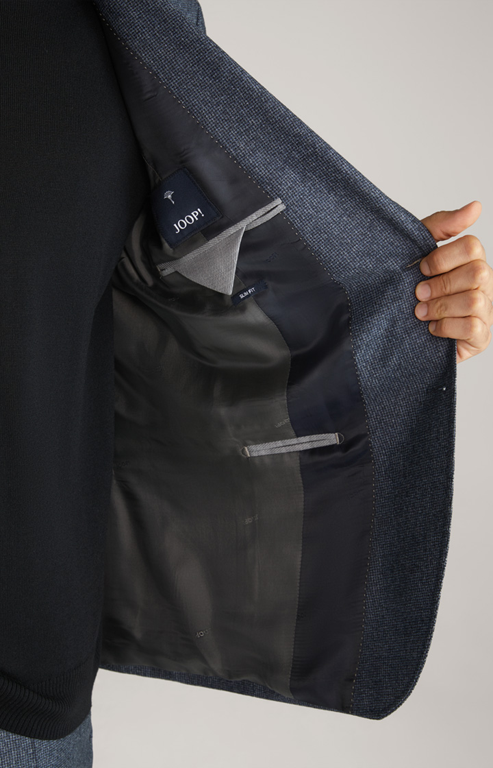 Flanell-Anzug Haspar-Bloom in Blau gemustert