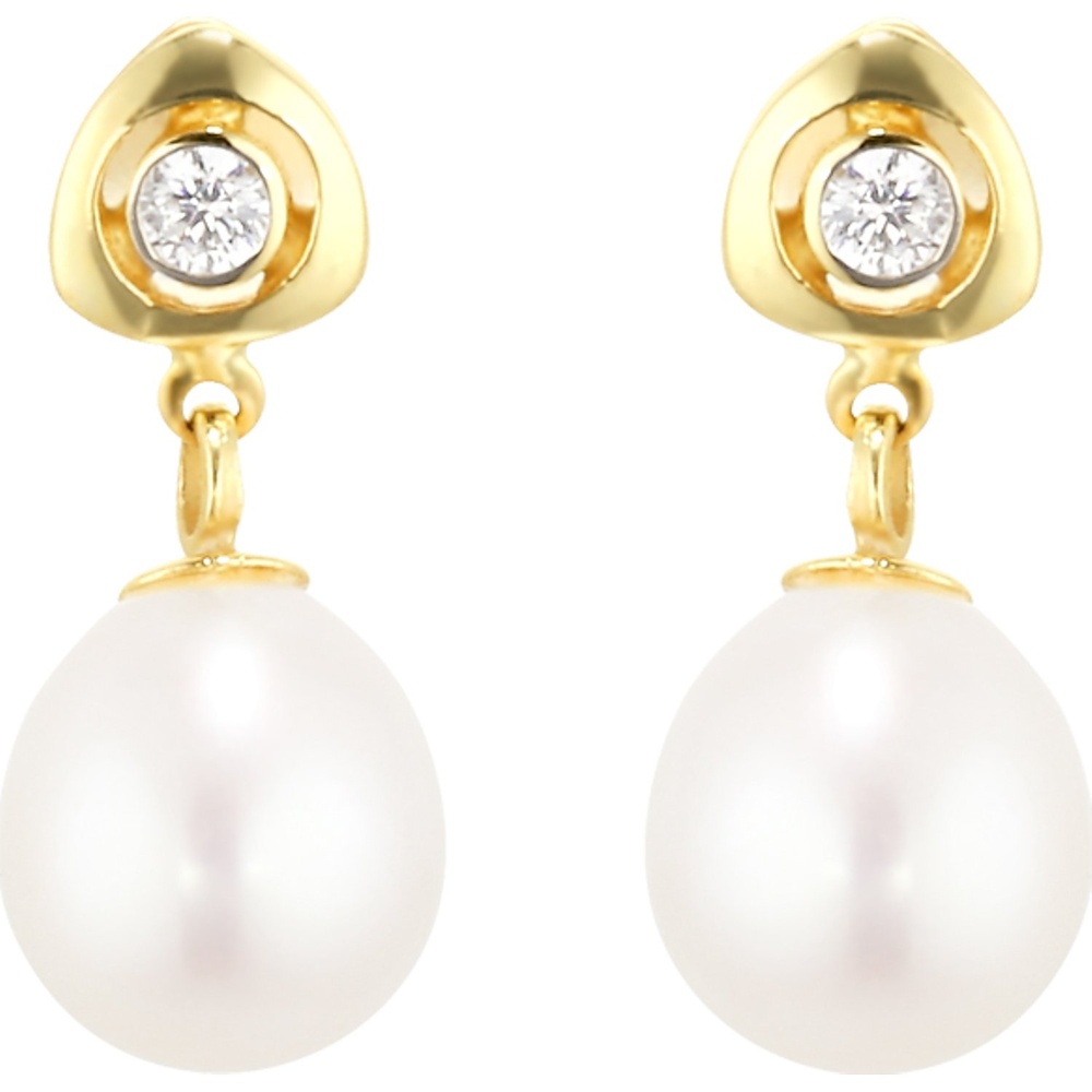 Valeria Boucles d'oreilles à fermoir à poussette 375 Or jaune Boucles d'oreilles