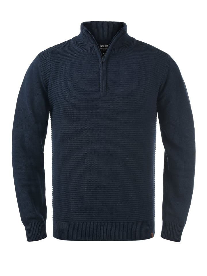 INDICODE Troyer IDRichard 35421MM Strickpulli mit Stehkragen in dunkelblau günstig kaufen