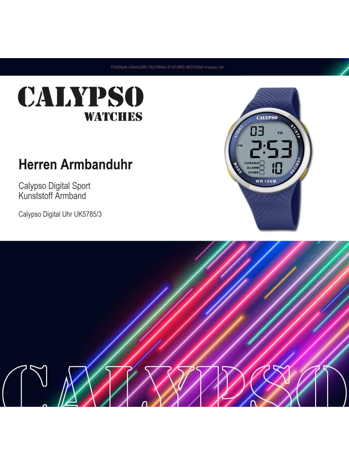 Calypso Digital-Armbanduhr Calypso Digital blau groß (ca. 44mm) günstig kaufen onesize