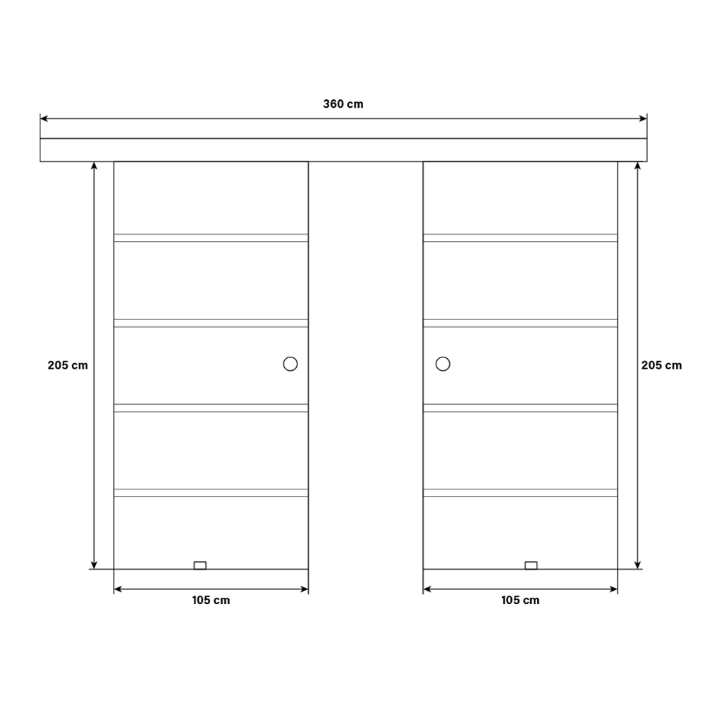 Home Deluxe Doppelglasschiebetür SIRENA – 205 x 105 cm Milchglas