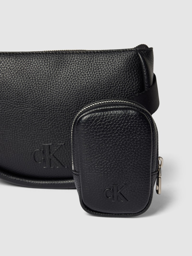 Bauchtasche mit Logo-Detail Modell 'CONNECTED' in black