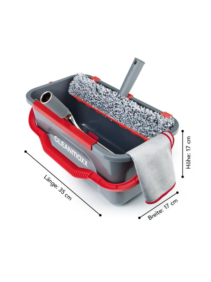 CLEANmaxx CLEANmaxx Fensterreiniger - 7-tlg. - grau/rot günstig kaufen onesize