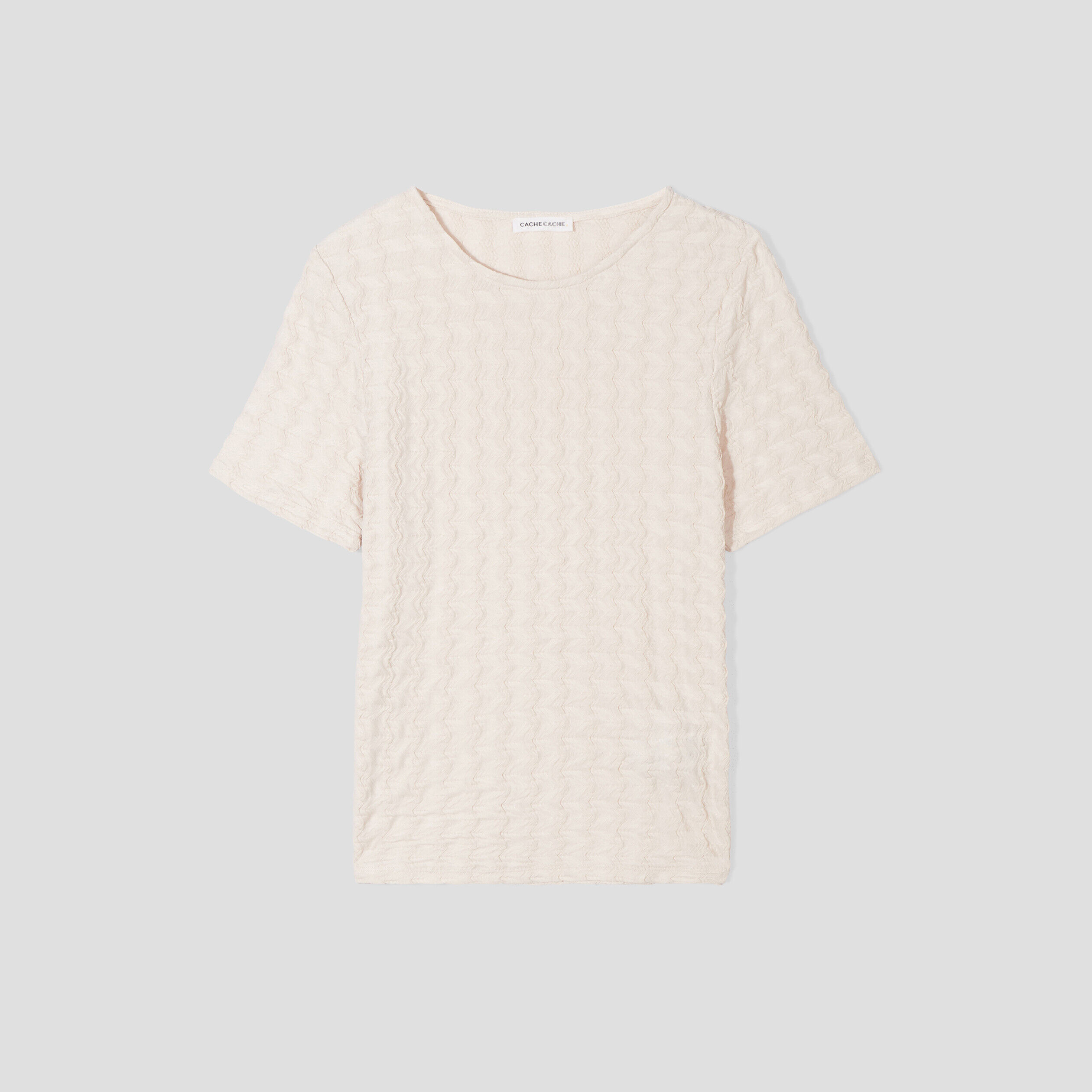 T-shirt manches courtes beige femme | Cache Cache