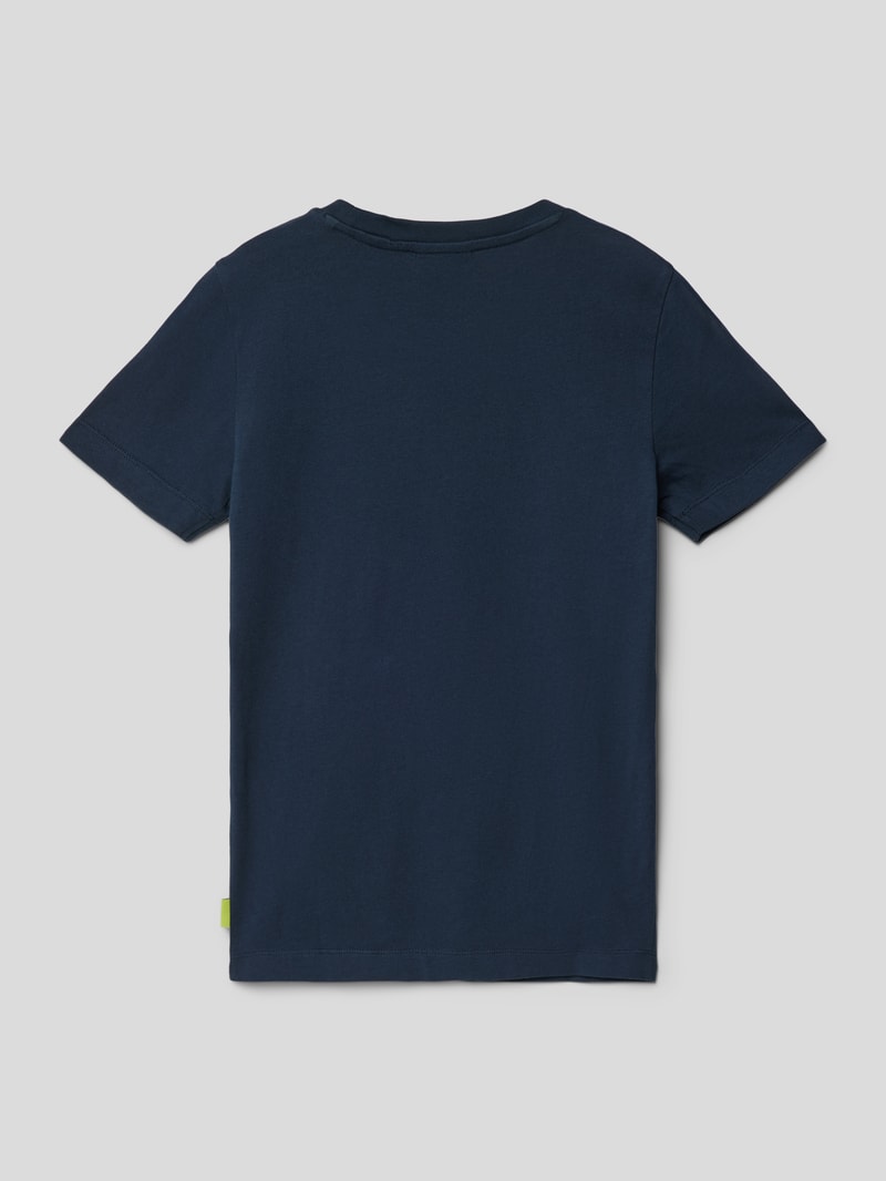 T-Shirt mit Label-Print in marineblau