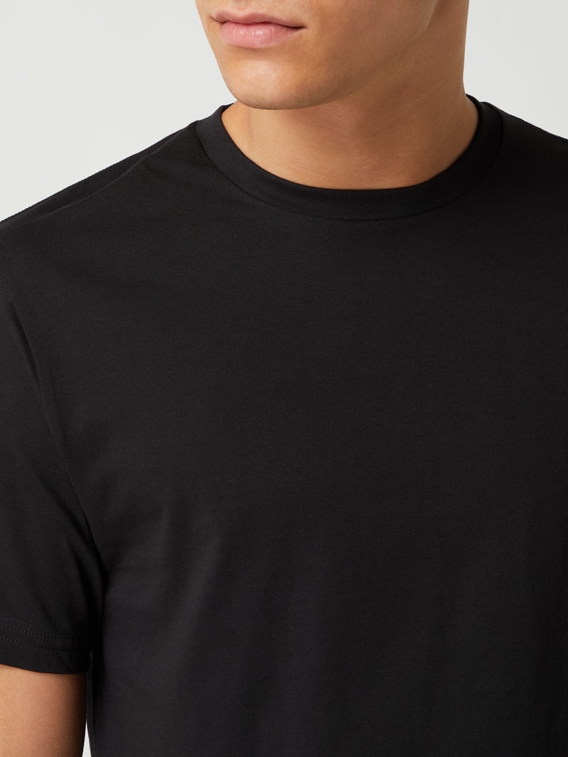 Regular Fit T-Shirt aus Pima-Baumwolle im 2er-Pack in schwarz