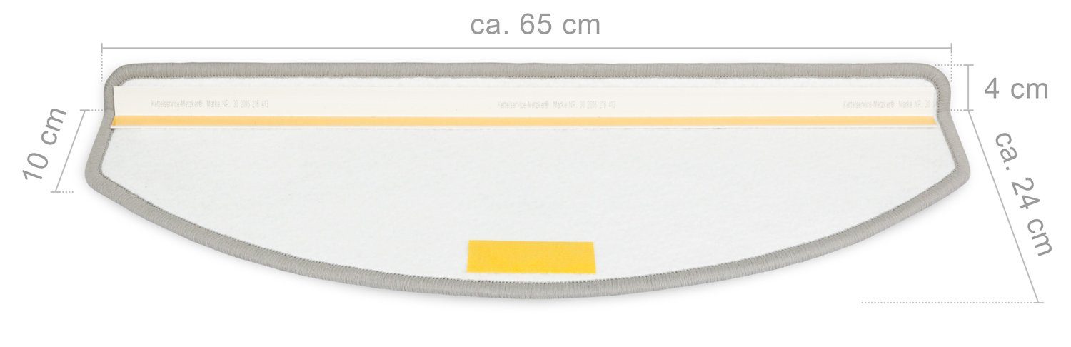 Stufenmatte Stufenmatten Ventura Halbrund Lichtgrau 15 Stück, Metzker®, halbrund, Höhe: 8 mm, 15 Stück im Set