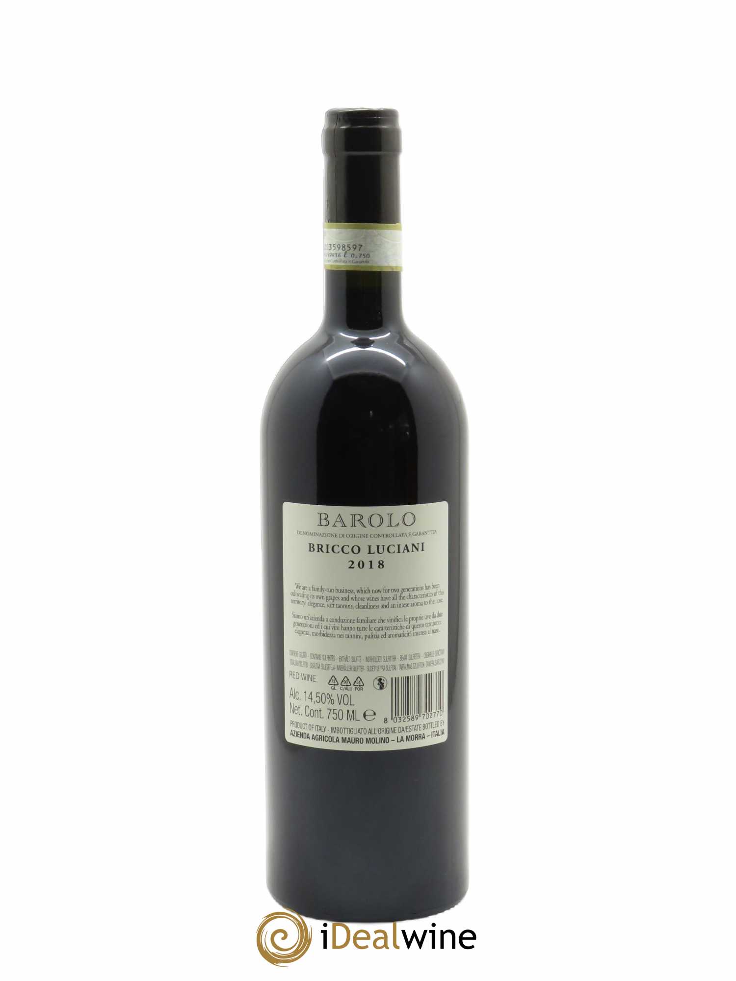 Barolo Mauro Molino DOCG Bricco Luciani  2018 - Lot de 1 Bouteille