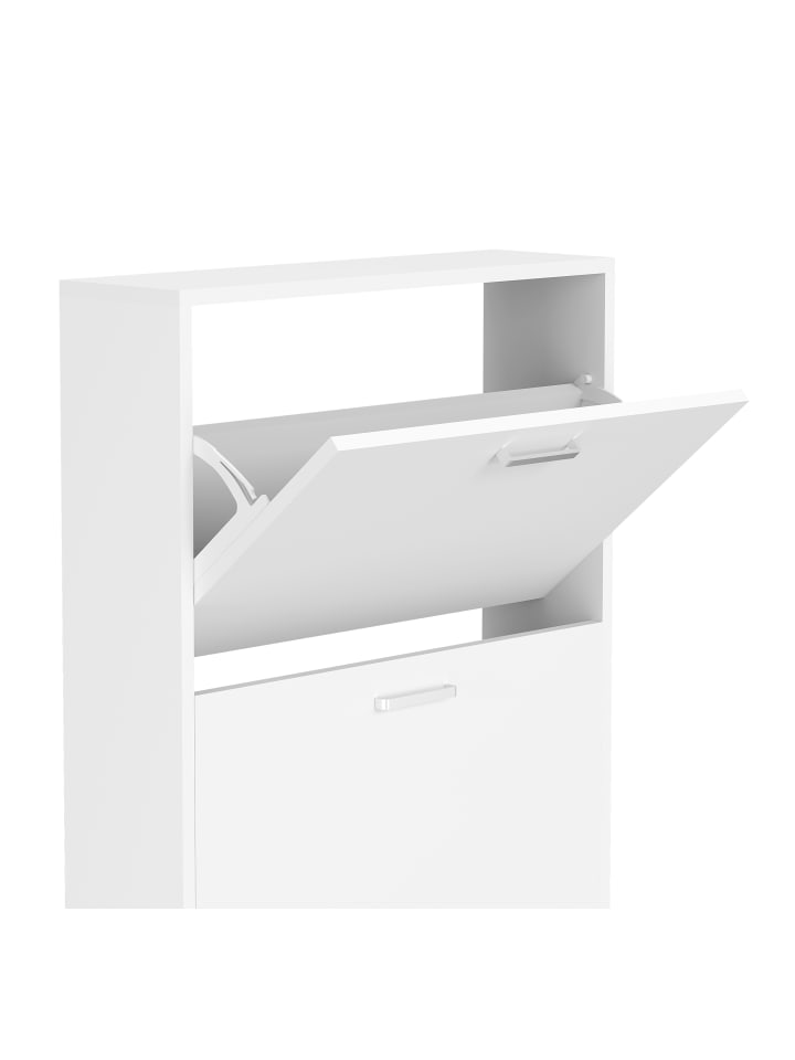 VCM  Holz Schuhregal Schuhschrank Schuhkipper Sulos L in Weiß günstig kaufen onesize