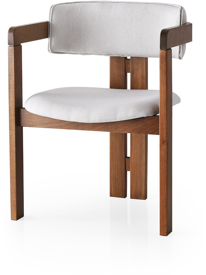 Evila Esszimmerstuhl in Weiß/ Braun - (B)58 x (H)76 x (T)49 cm günstig kaufen onesize