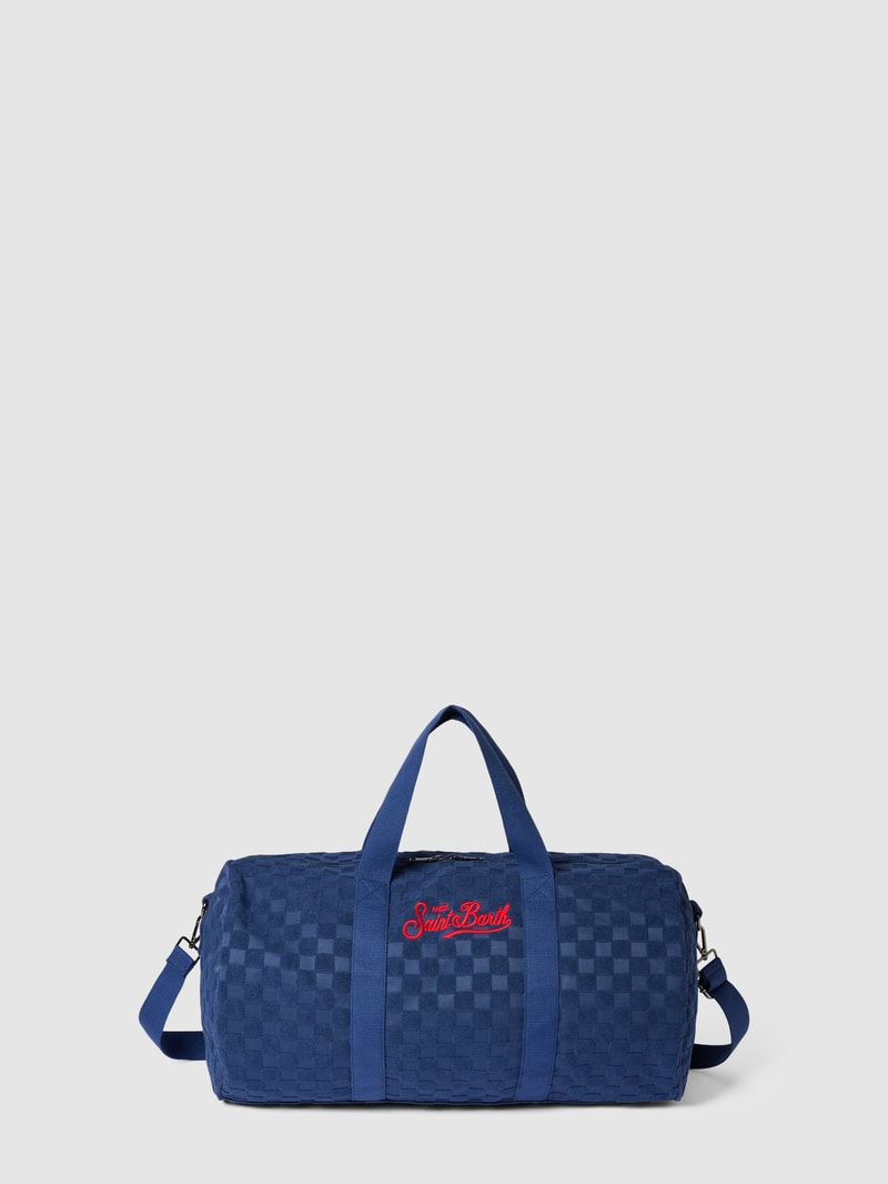 Weekender mit Allover-Muster Modell 'JETLEG ROUND' in marineblau