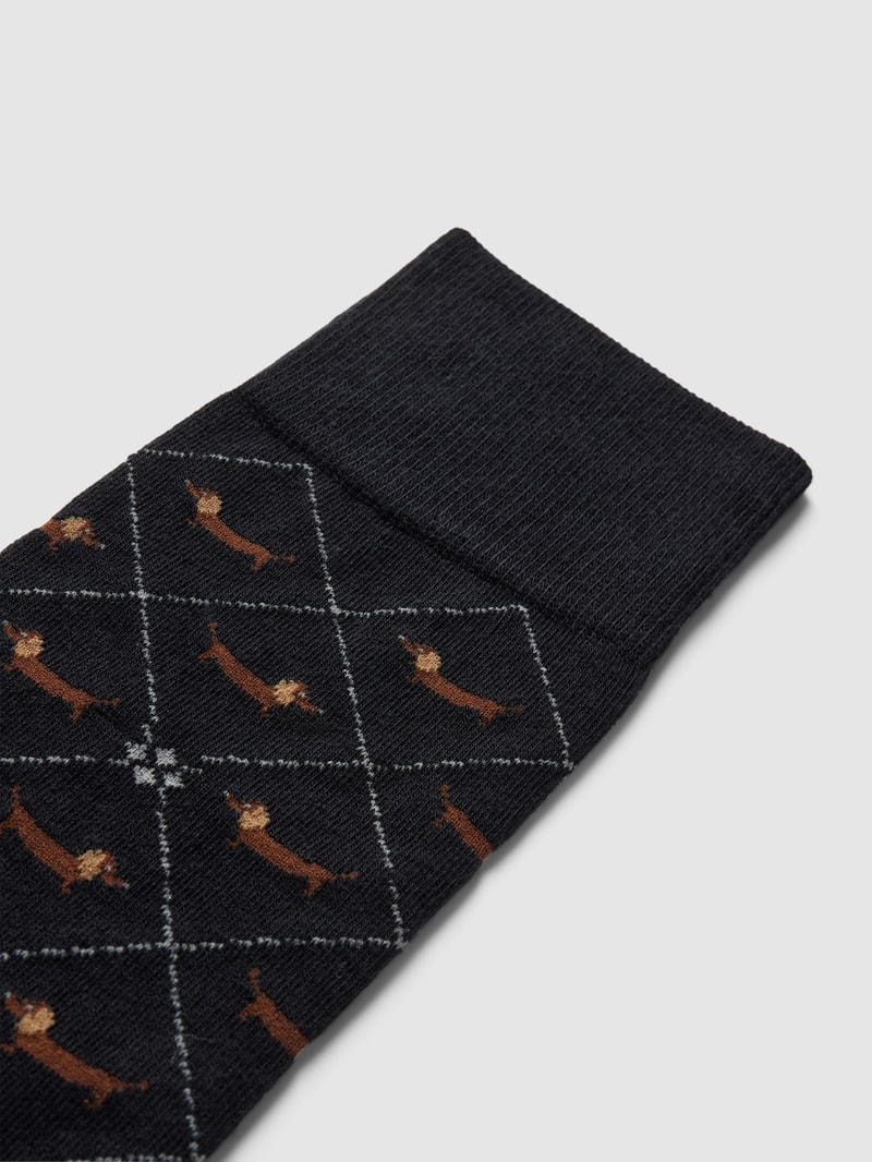 Socken mit Allover-Muster in schwarz