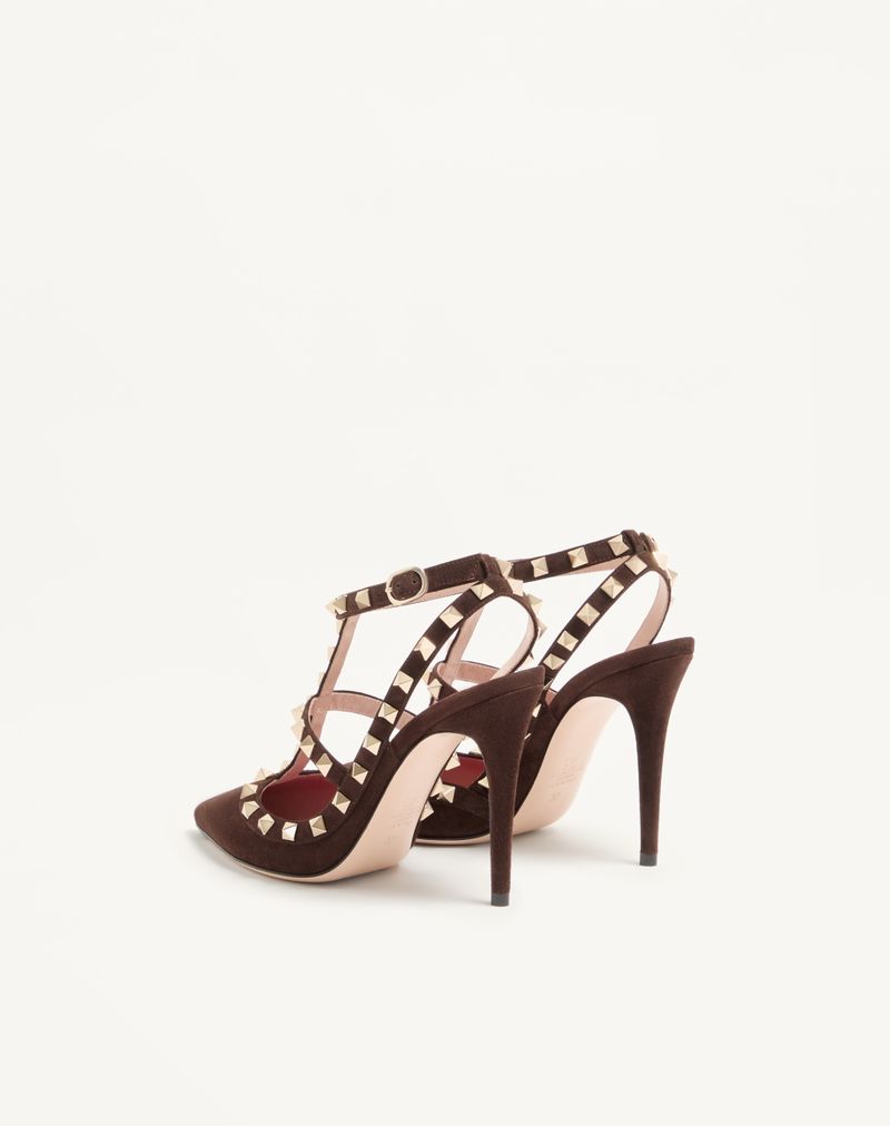 Sapato de salto Rockstud de camurça de 100 mm