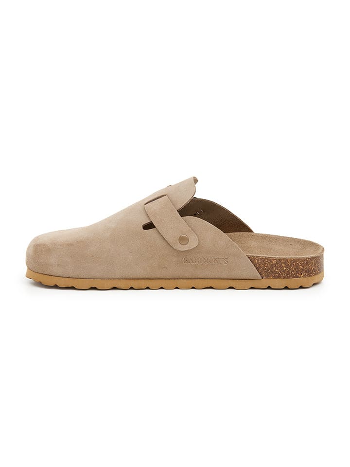 SABOKETS Leder-Clogs in Beige günstig kaufen