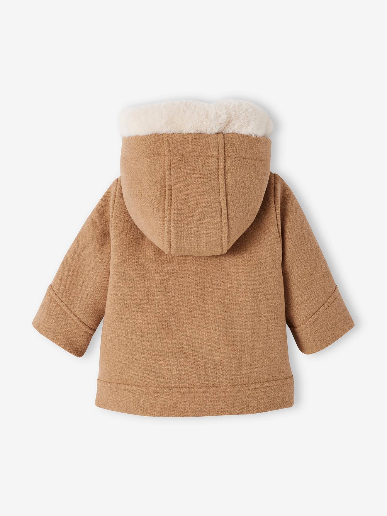 Manteau à capuche bébé fille taupe