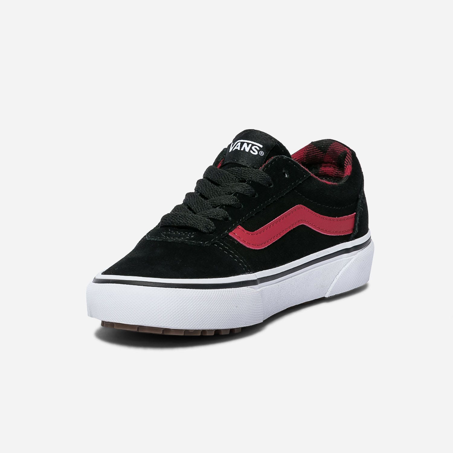 Tennis VANS noir et rouge en cuir velours