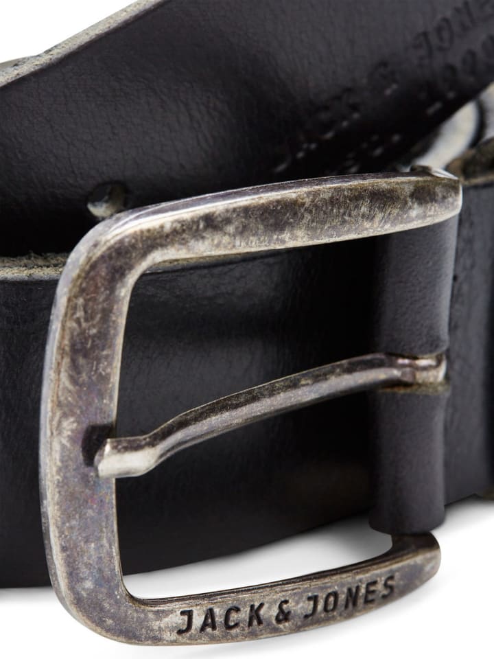 Jack & Jones Ledergürtel JACPAUL Belt Echt Leder Jeans Hosen Gürtel in Schwarz günstig kaufen