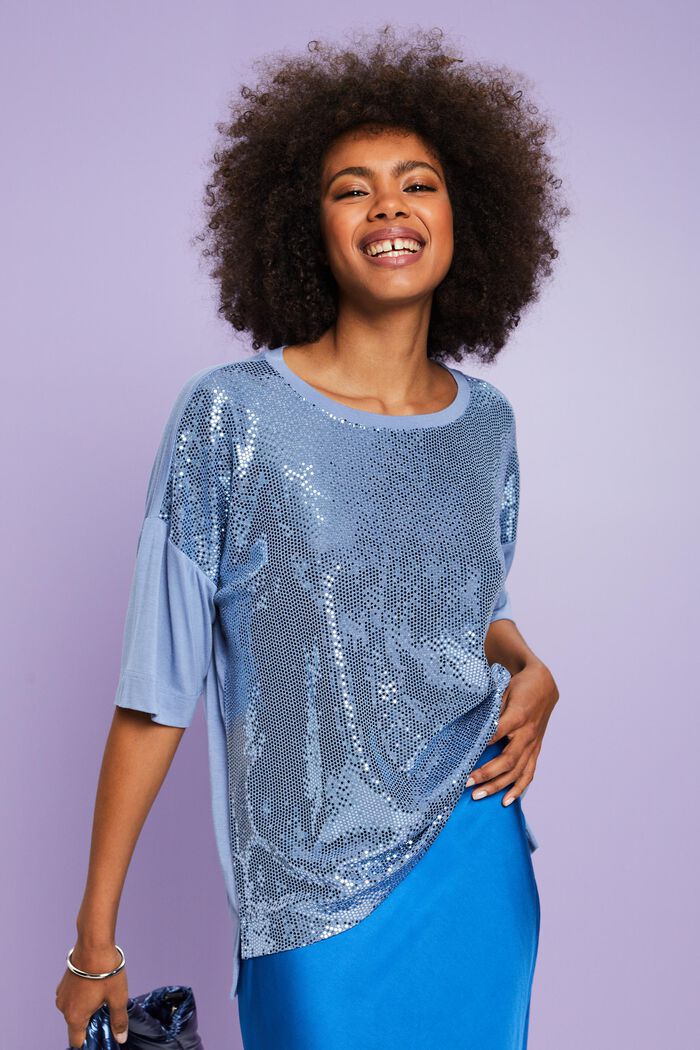 Oversize-T-Shirt mit Paillettenapplikation