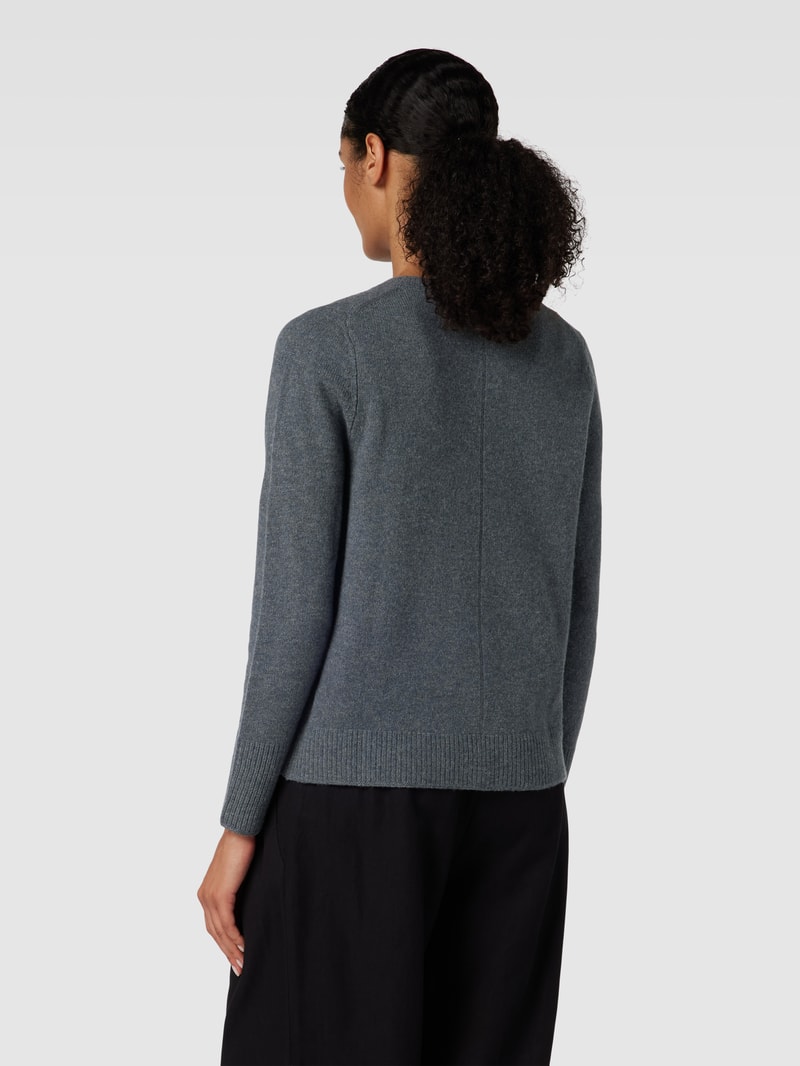 Strickjacke mit Knopfleiste und Eingrifftaschen in anthrazit meliert