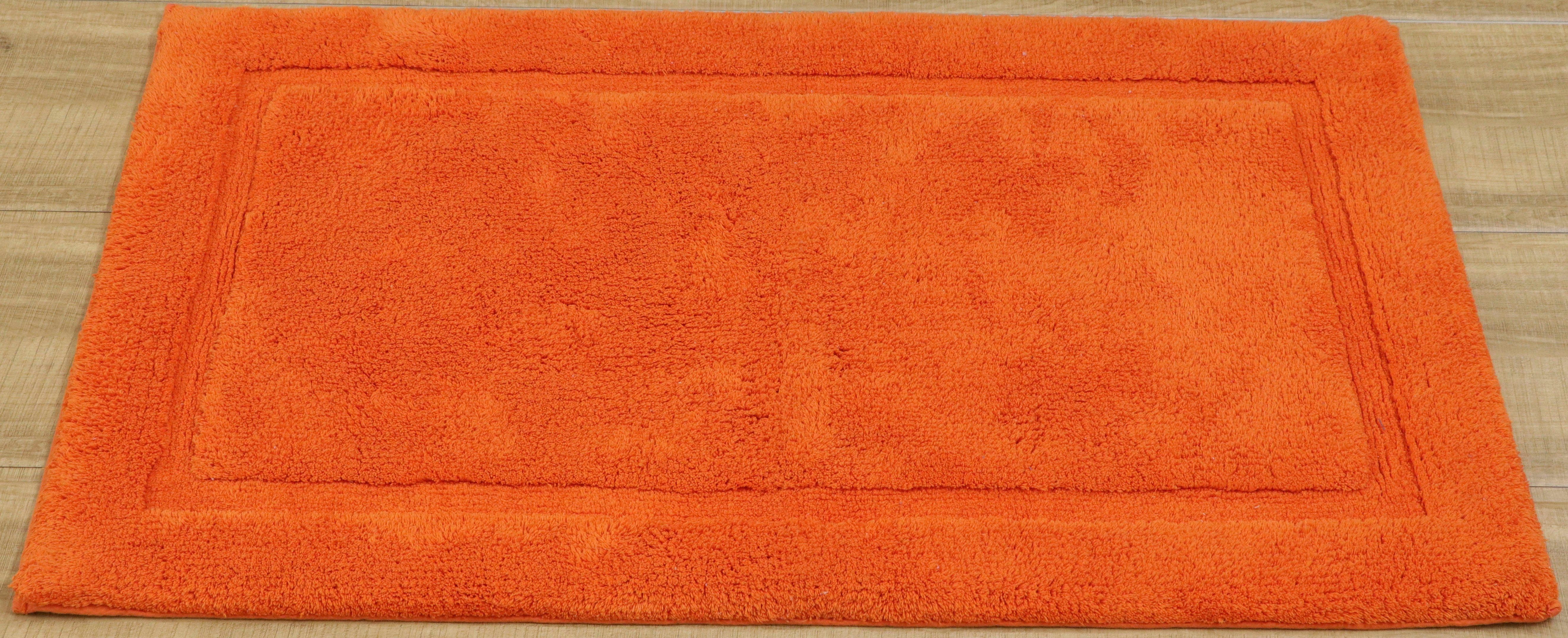 Badematte Weida Leonique, Höhe 14 mm, fußbodenheizungsgeeignet, schnell trocknend, strapazierfähig, Baumwolle, rechteckig, Badteppich, einfarbige Badematten aus recycelter Baumwolle mit Bordüre