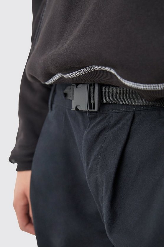 Twill Jorts mit Komfort-Bund und Gürtel