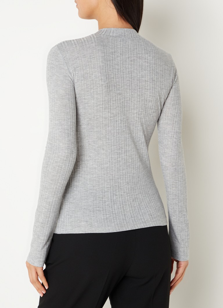 Whistles Rib-knit top with stand-up collar