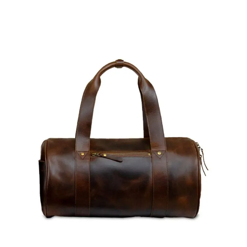 Buckle & Seam Leder Duffle Bag Chap - Braun \/ Dots