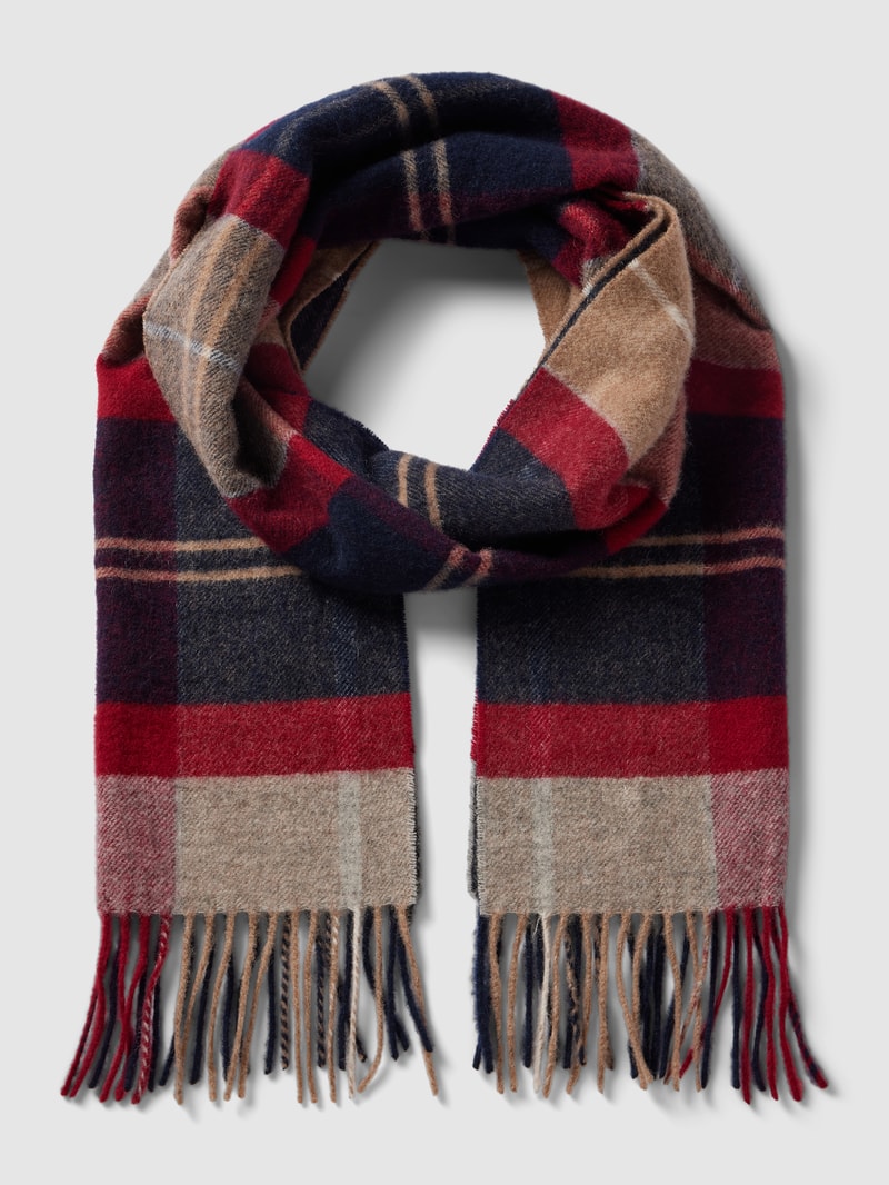 Schal aus Wolle mit Tartan-Muster Modell 'Inverness' in bordeaux rot