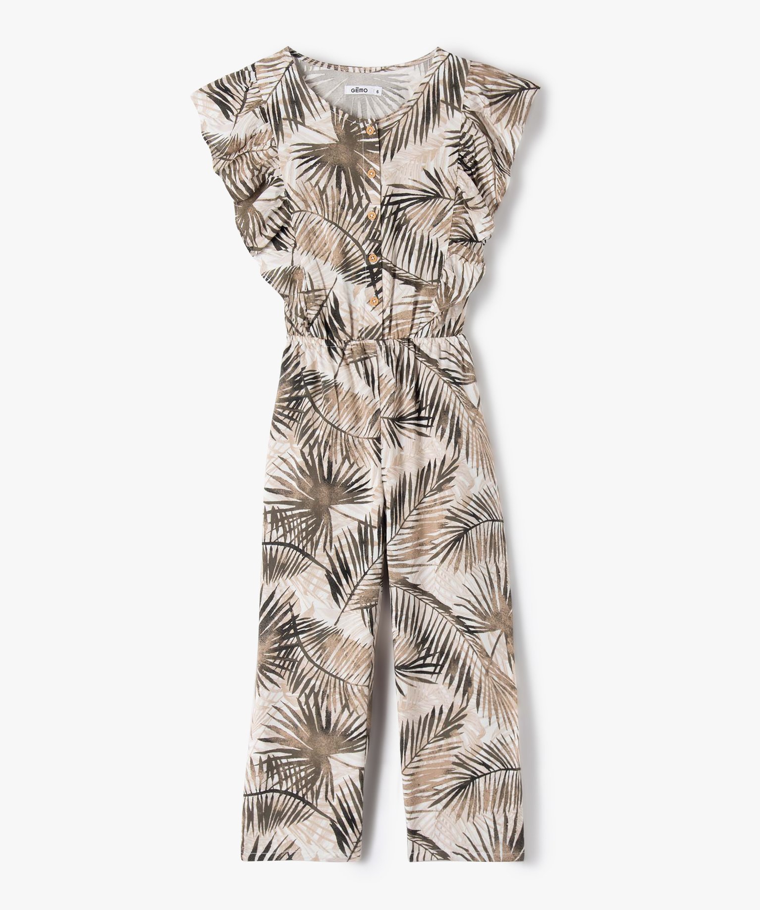 Combinaison pantalon fille imprimée avec volants sur les é... vert | GEMO