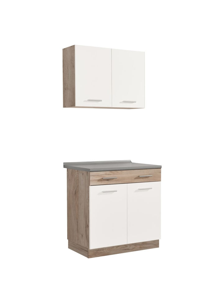 Homestyle4u Küchenzeile 80x207x60 in Weiß günstig kaufen onesize