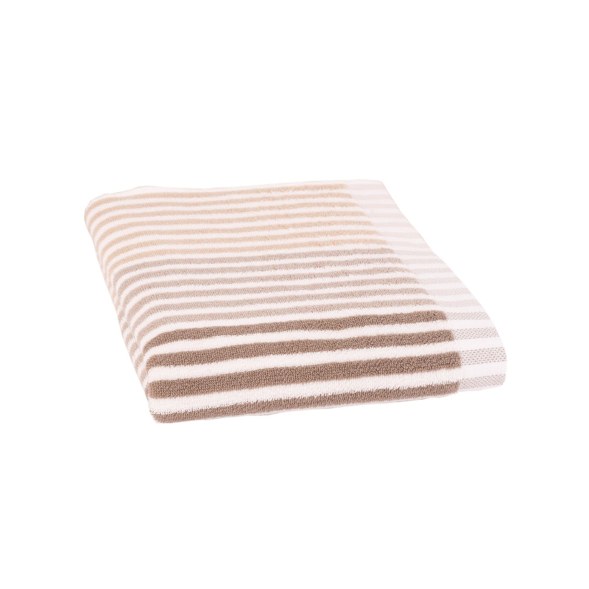 Serviette éponge coton rayure camaïeu