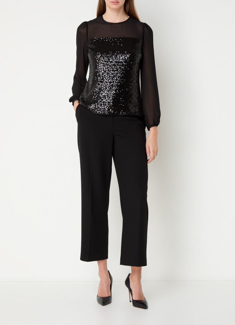 Hobbs Zariah semi-transparent top with sequins