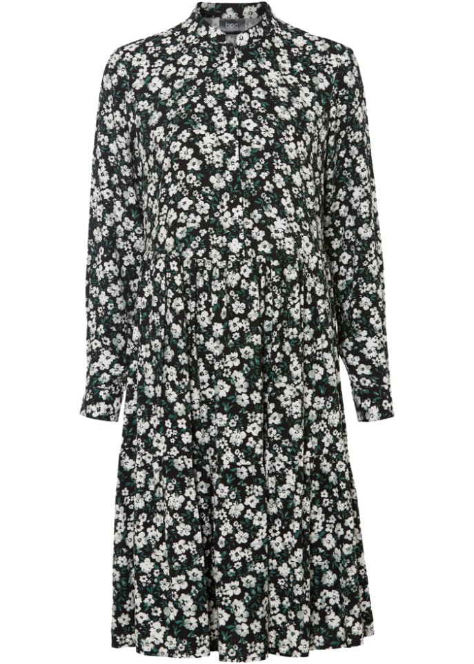 Blusenkleid mit Stehkragen aus Viskose