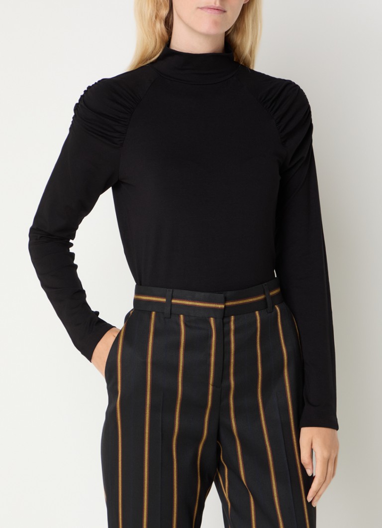 LKBennett Lacey top with turtleneck and puff sleeves