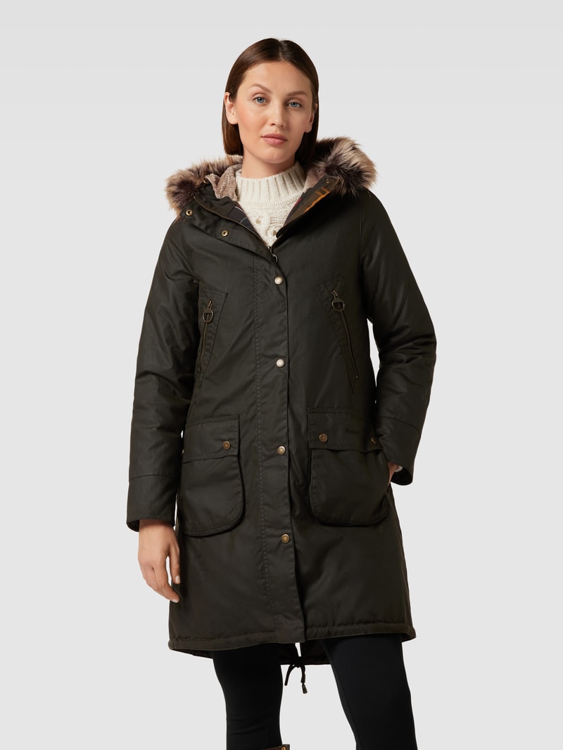 Parka mit Pattentaschen Modell 'STAVIA' in olivgrün