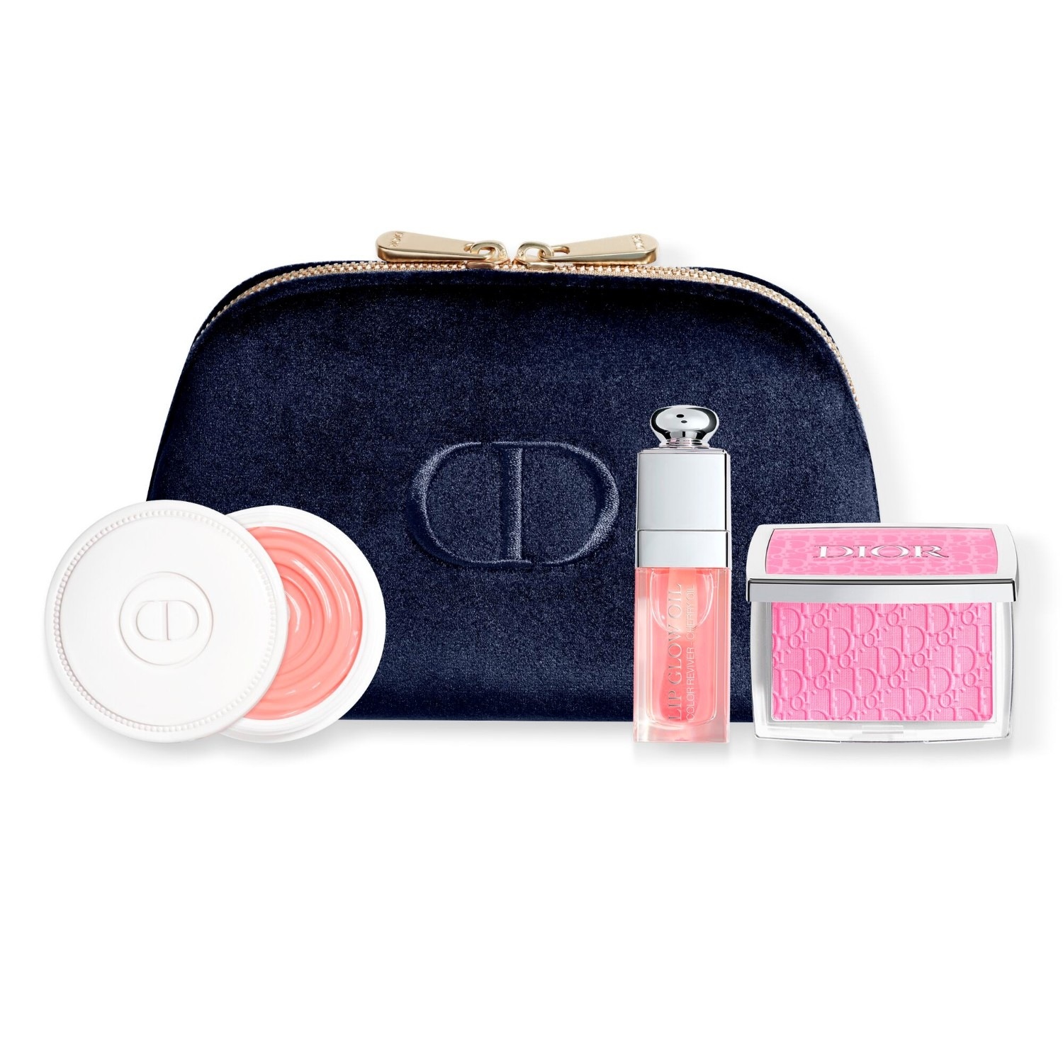 Das Dior-Set für natürlichen Glow Lippenöl. Blush und Nagelcreme