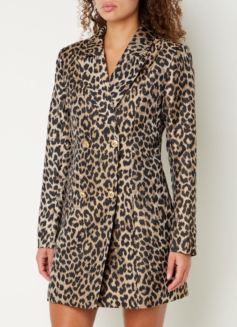 Rochie scurtă NIKKIE Benicia cu imprimeu leopard