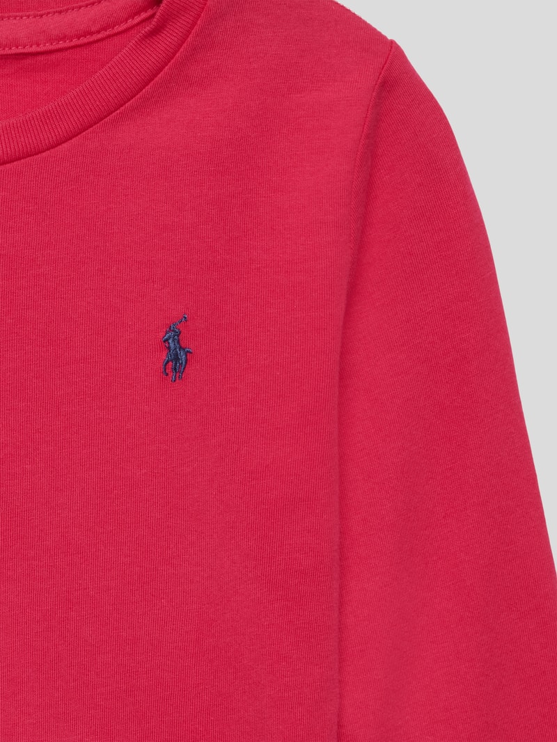 Longsleeve mit Label-Stitching in pink