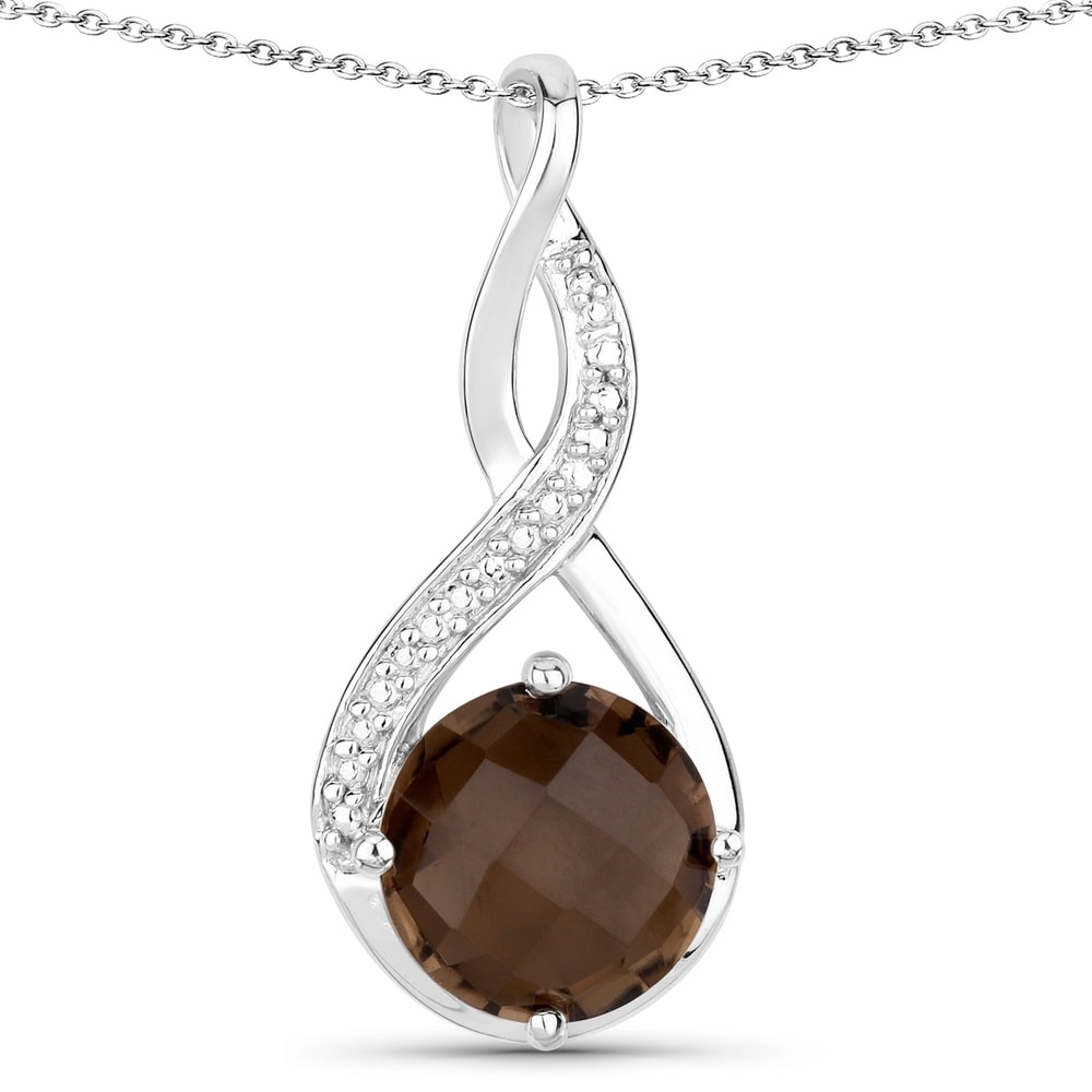 Rafaela Donata Chaîne Argent sterling Quartz fumé en Argent Bijoux